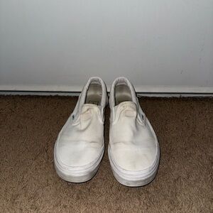 White Slip On VANS